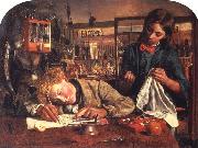 Robert Braithwaite Martineau Kit's First Writing Lesson oil painting artist